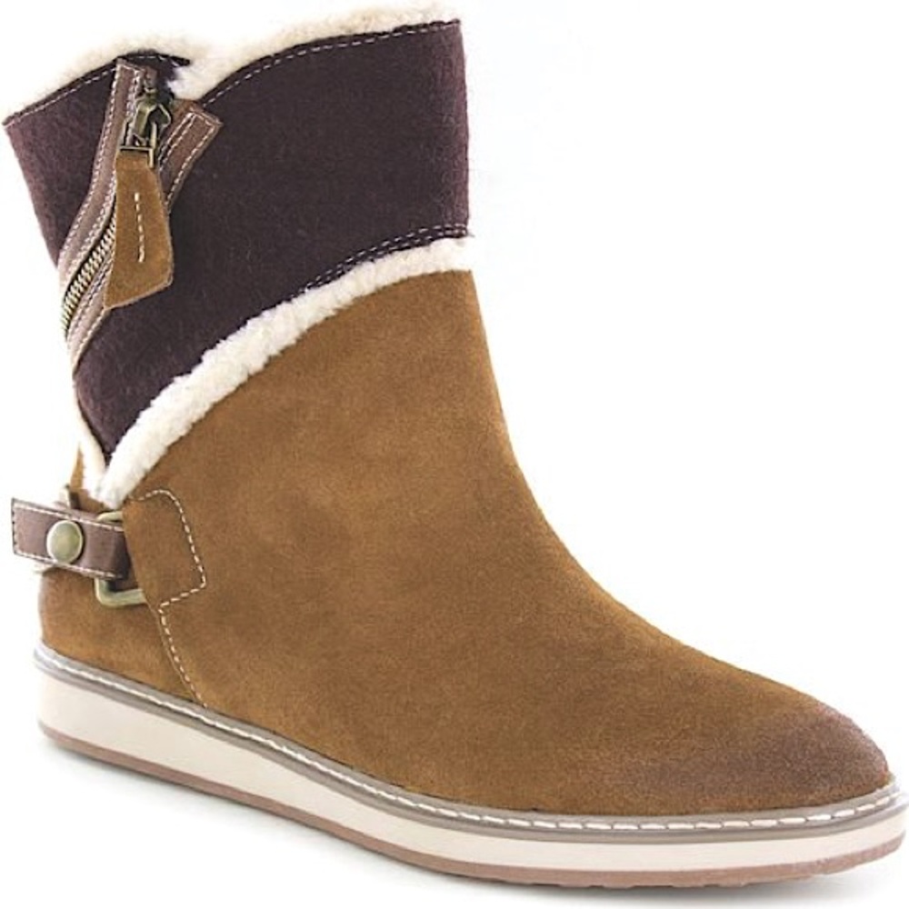 🆕White Mountain Caramel Fur Suede Leather Boots